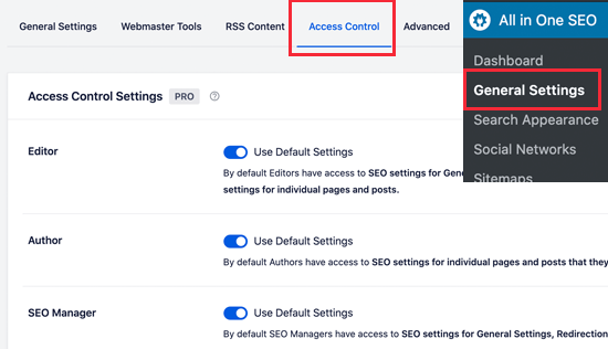 访问控制 如何为 WordPress 正确设置 All in One SEO(终极指南)