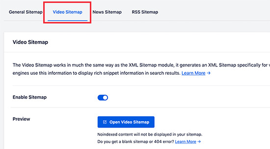 在 WordPress 的多合一 SEO 中启用视频站点地图 如何为 WordPress 正确设置 All in One SEO(终极指南)