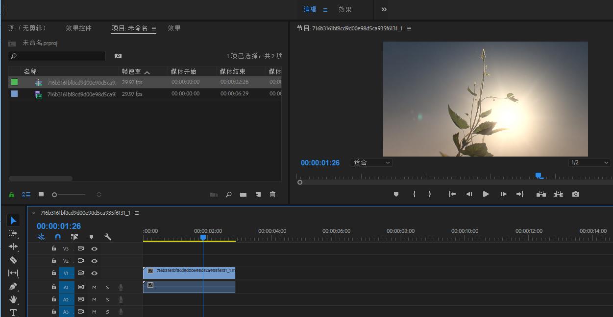 Pr制作朦胧光线效果