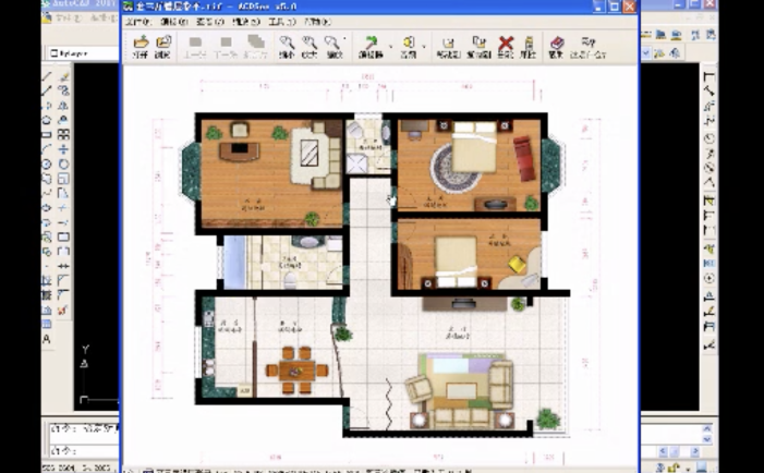 cad彩色平面教程，教你在平面上作图。