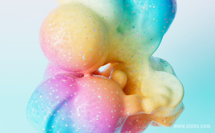 C4D教程！3D抽象艺术材料的制作过程