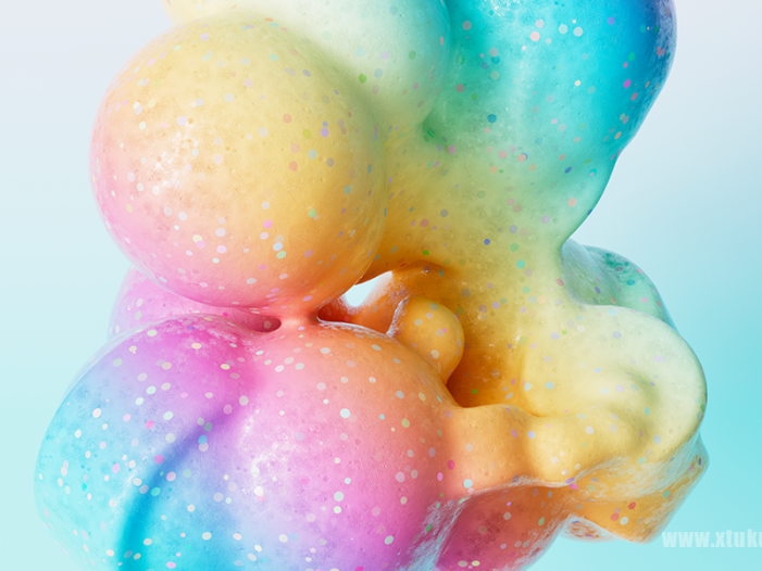 C4D教程！3D抽象艺术材料的制作过程