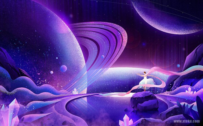 用Sketch+PS绘制星空插画（手绘教程）图库分享