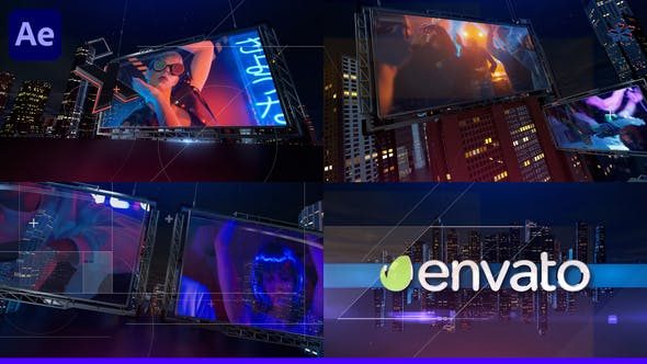 AE模板-三维城市数字艺术图像内容展示动画