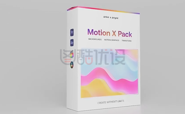 4K视频素材-205个手绘卡通彩色渐变背景转场过渡动态图形动画 Motion X Pack