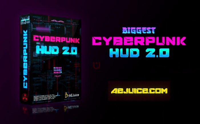 AE/PR模板/视频素材-212个未来科幻赛博朋克图形元素文字标题背景动画 Cyberpunk HUD V2