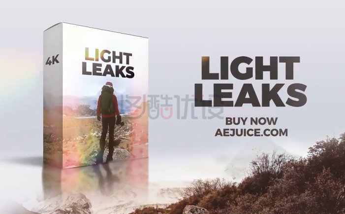 4K视频素材-61个镜头漏光耀眼炫光闪烁叠加动画 Light Leaks