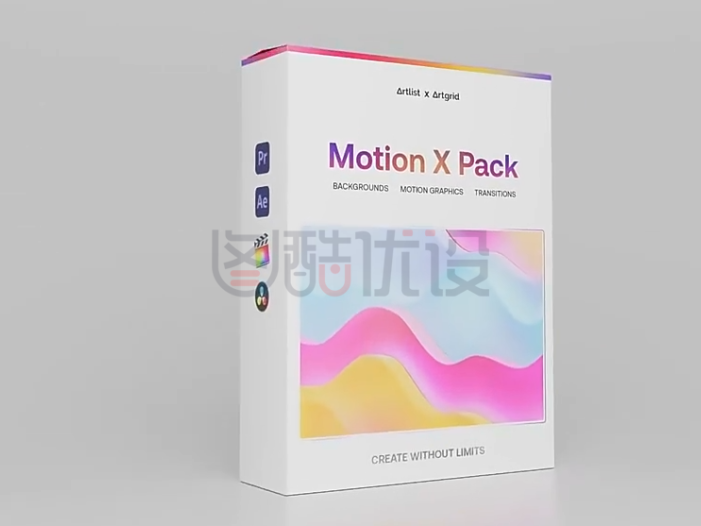 4K视频素材-205个手绘卡通彩色渐变背景转场过渡动态图形动画 Motion X Pack