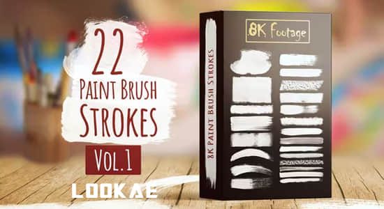 8K视频素材-22组画笔油漆笔刷路径涂抹动画 Paint Brush Strokes